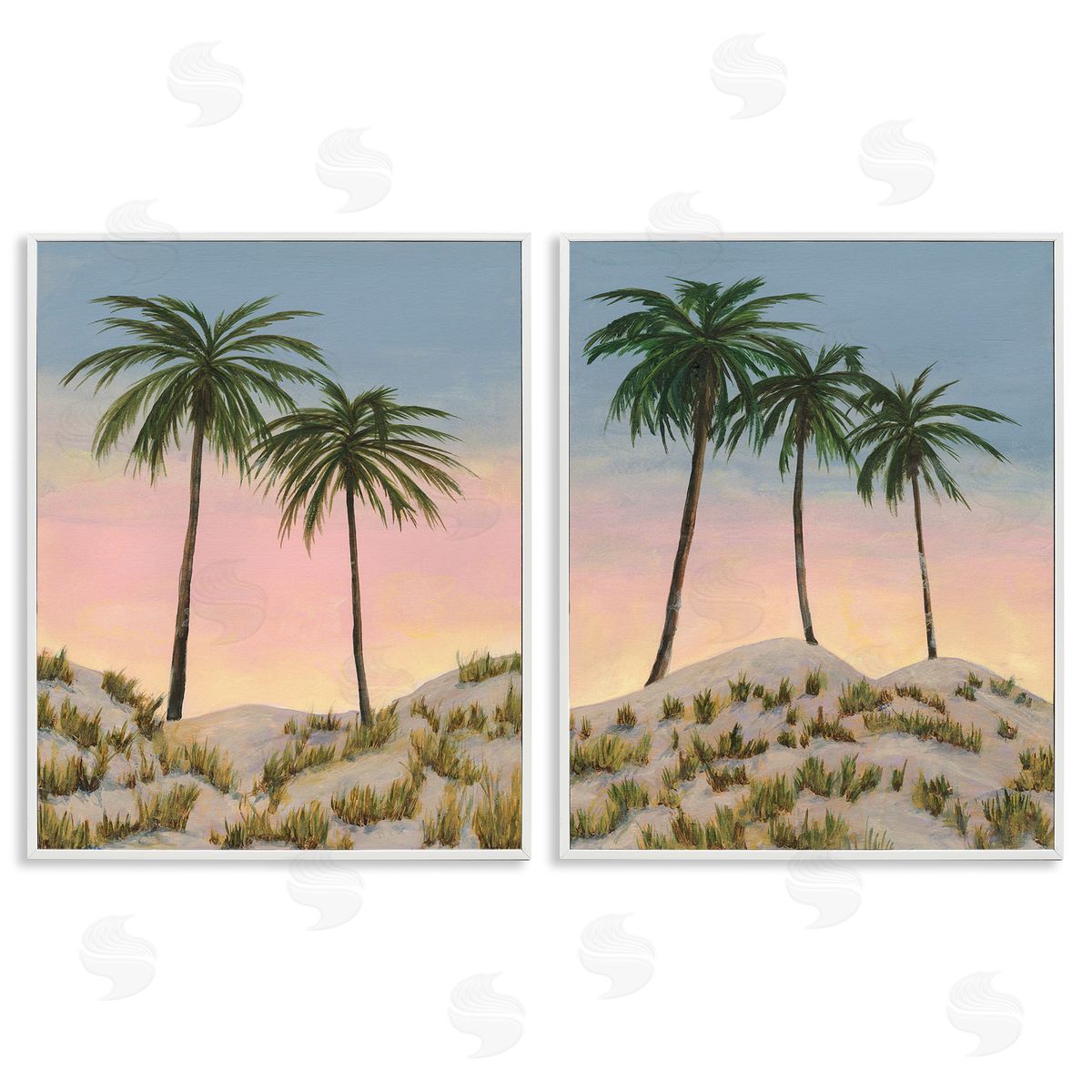Michael Willett Sunrise Tropical Scene White Framed Giclee Wall Art Print