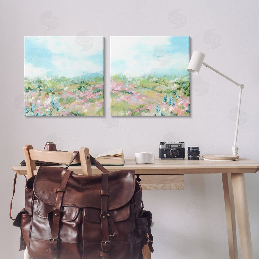 June Erica Vess Abstract Cottage Meadow Canvas Wall Art Print in Room