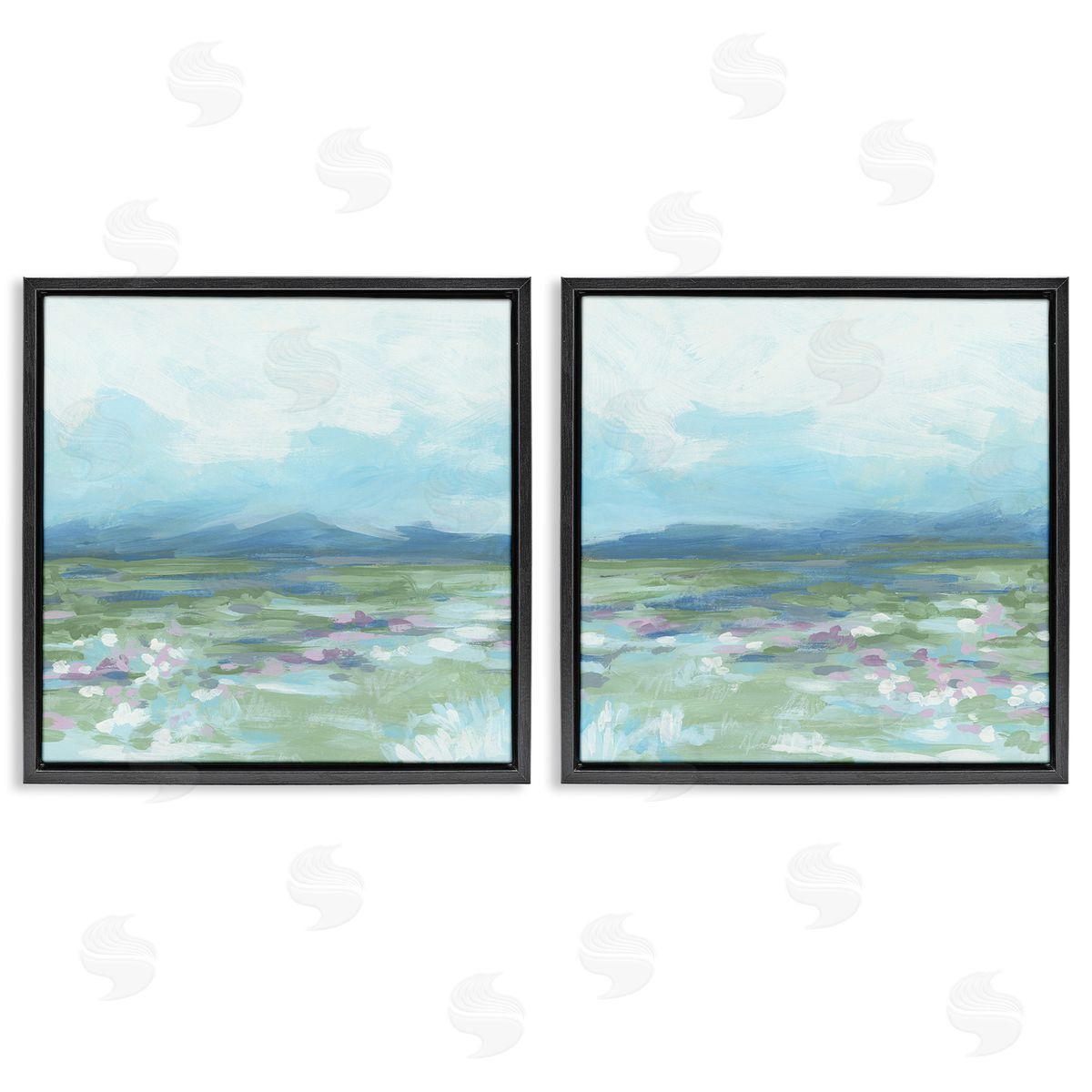 June Erica Vess Stormy Mountain Landscape Black Floating Frame Canvas Wall Art Print