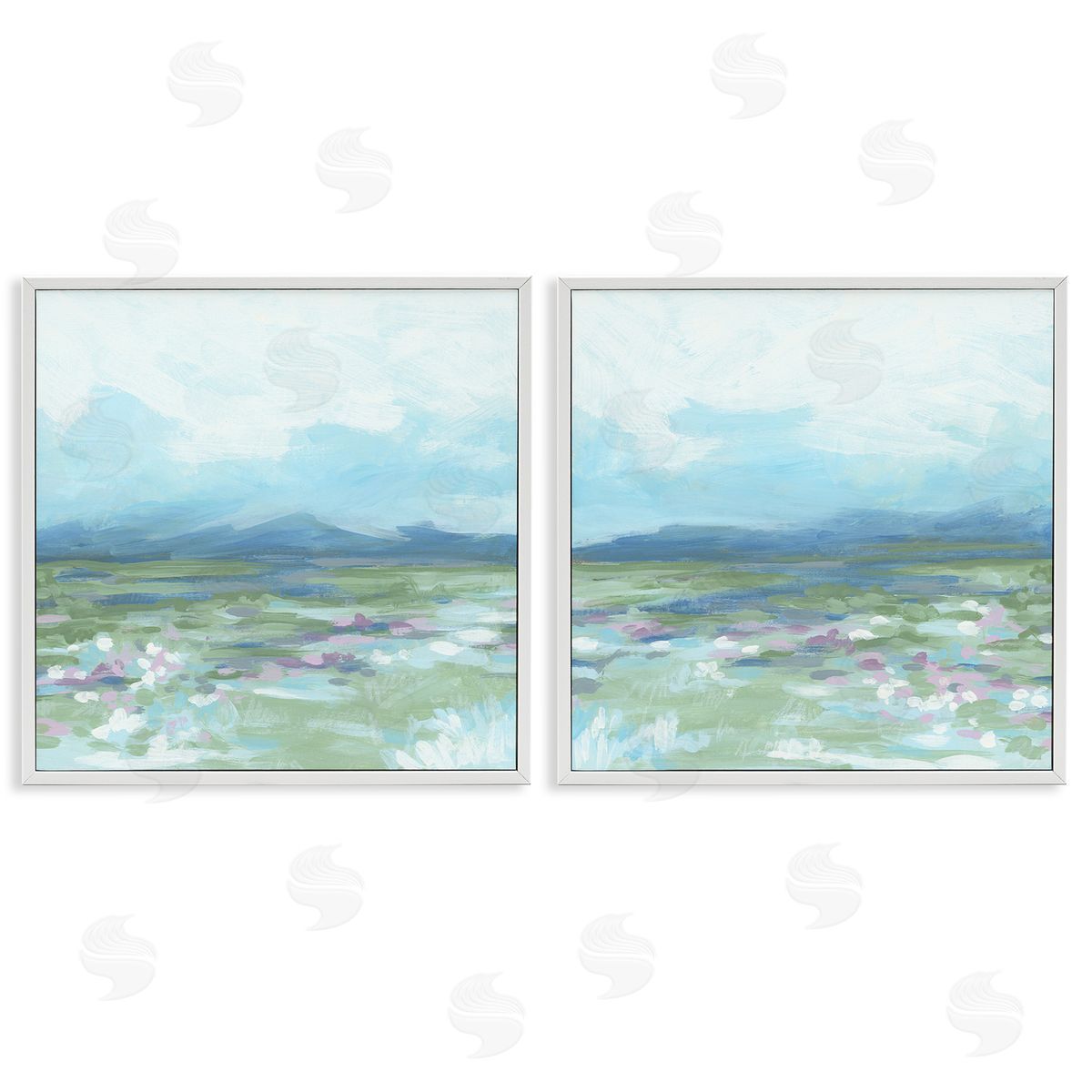 June Erica Vess Stormy Mountain Landscape White Framed Giclee Wall Art Print