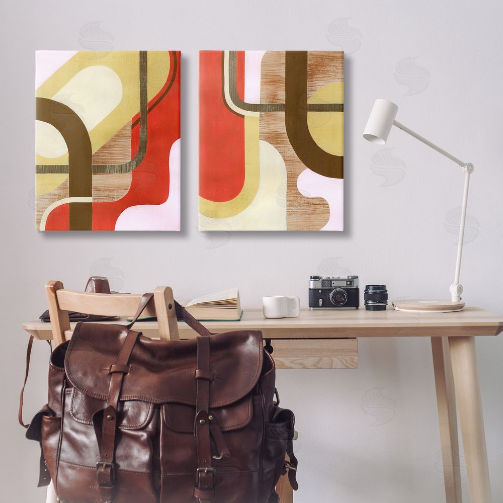 Grace Popp Rustic Winding Shapes Canvas Wall Art Print in Room