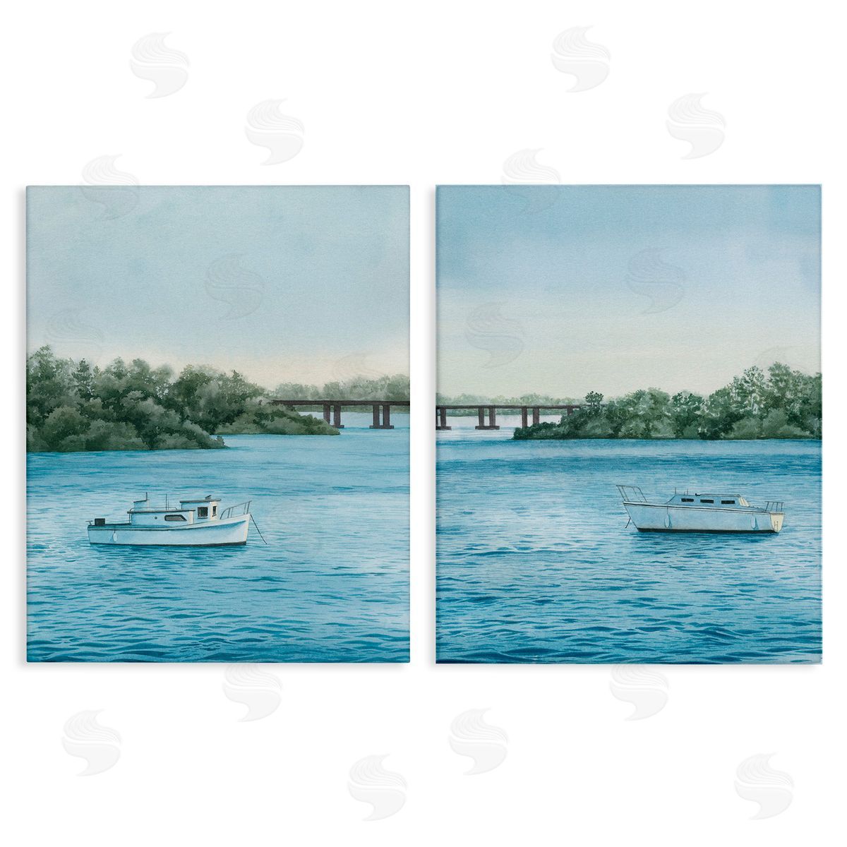 Grace Popp Serene Summer Boats Canvas Wall Art Print