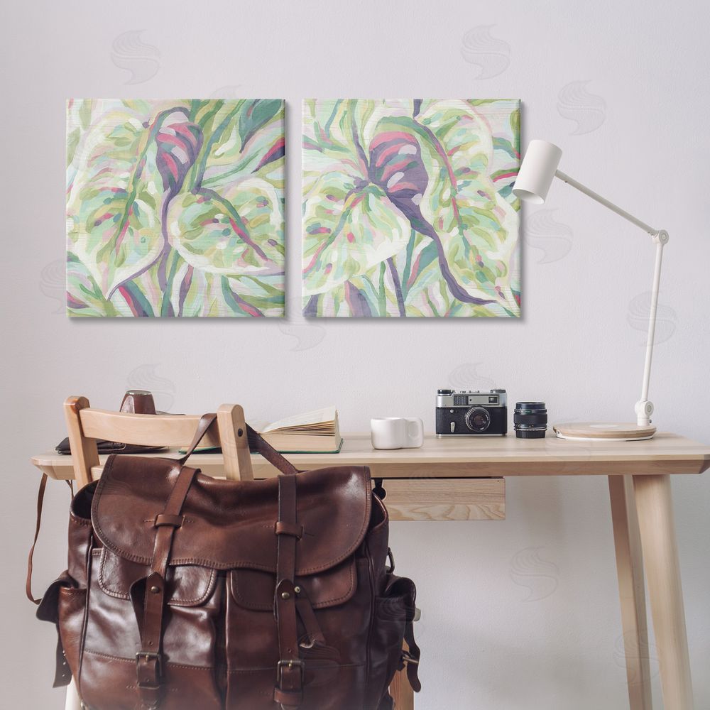 June Erica Vess Tropical Fronds Pattern Canvas Wall Art Print in Room