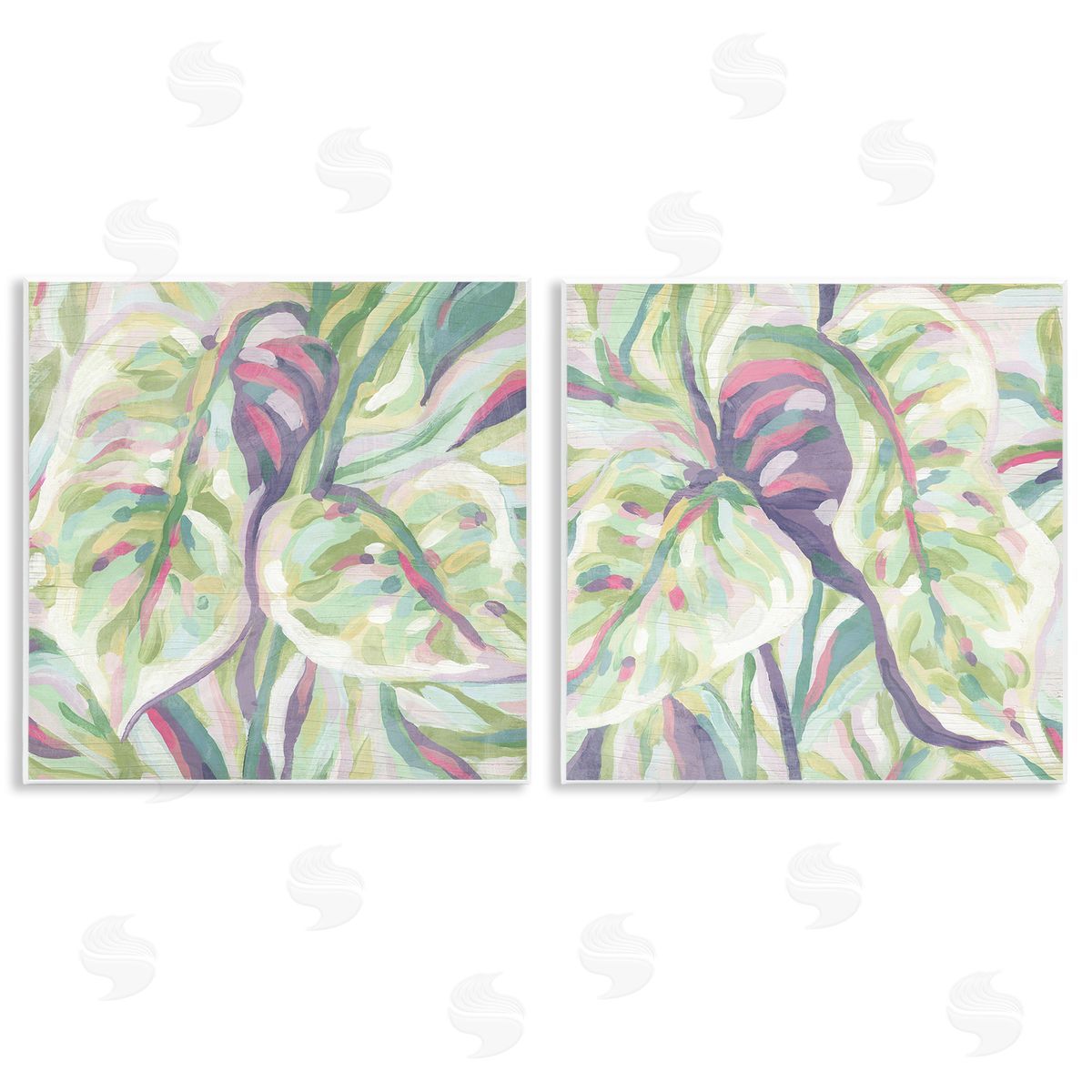 June Erica Vess Tropical Fronds Pattern Wooden Wall Plaque Art Print