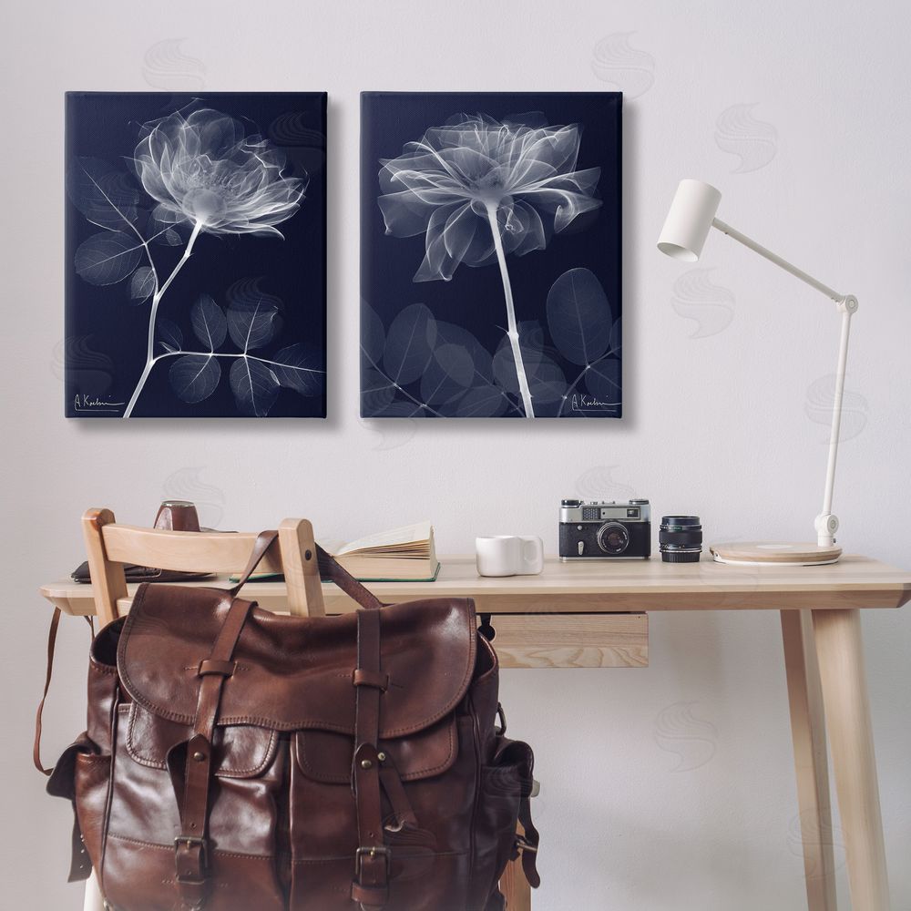 Albert Koetsier X-Ray Blossom on Black Canvas Wall Art Print in Room