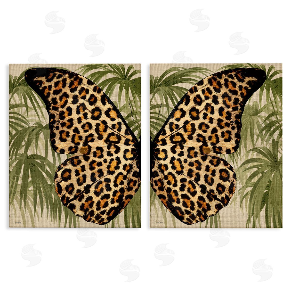Amber Sterling Cheetah Butterfly Wings Canvas Wall Art Print