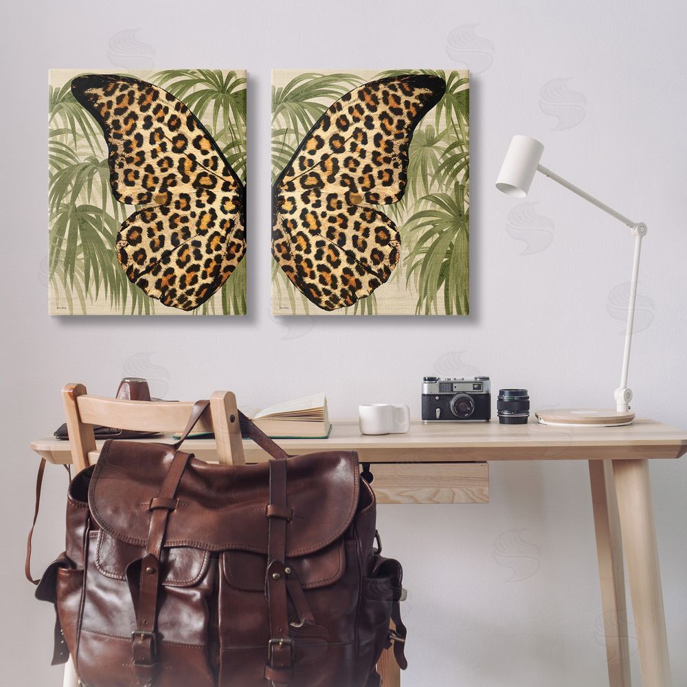Amber Sterling Cheetah Butterfly Wings Canvas Wall Art Print in Room
