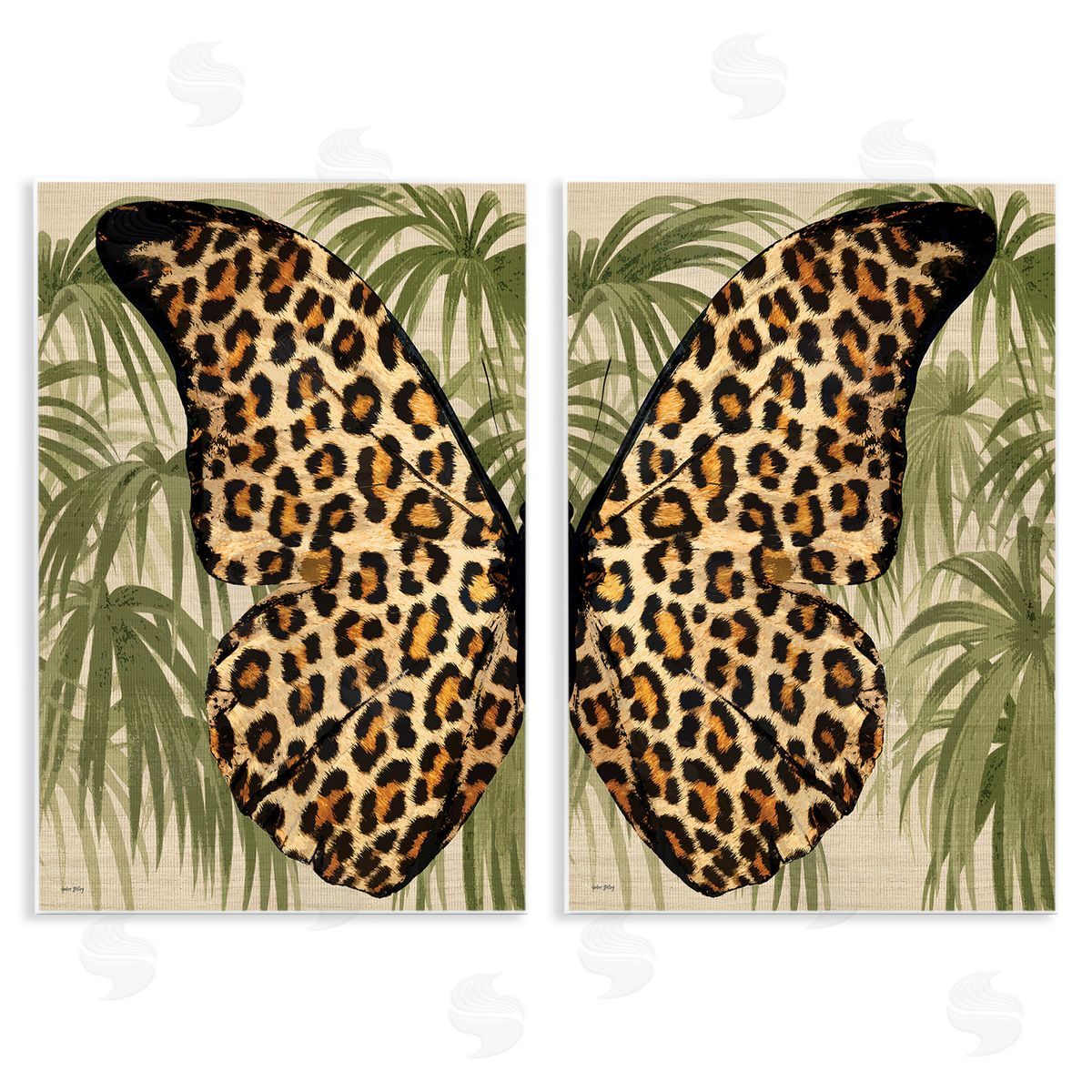 Amber Sterling Cheetah Butterfly Wings Wooden Wall Plaque Art Print