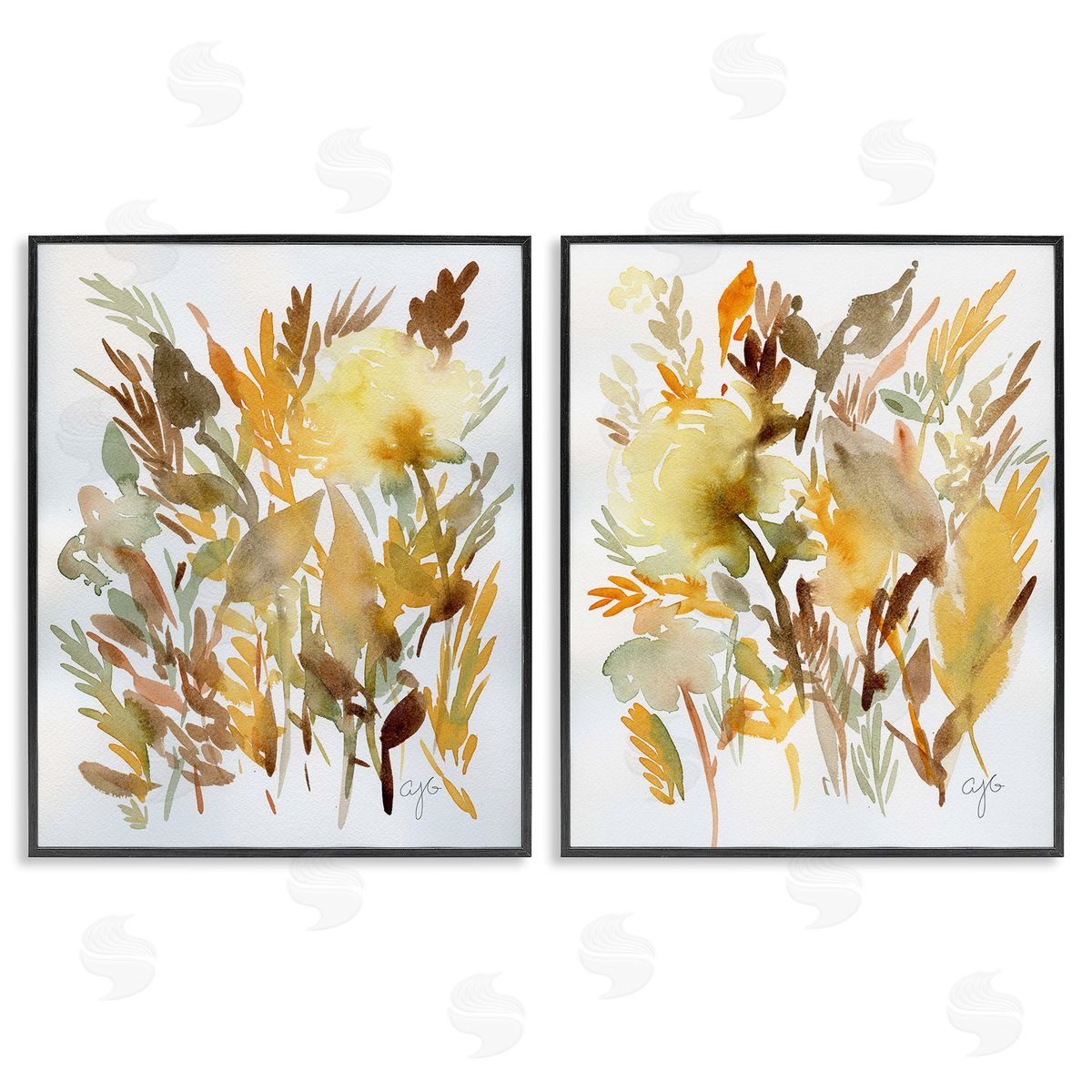 Alexandria Gilbert Kincaid Country Wheat Abstraction Black Framed Giclee Wall Art Print