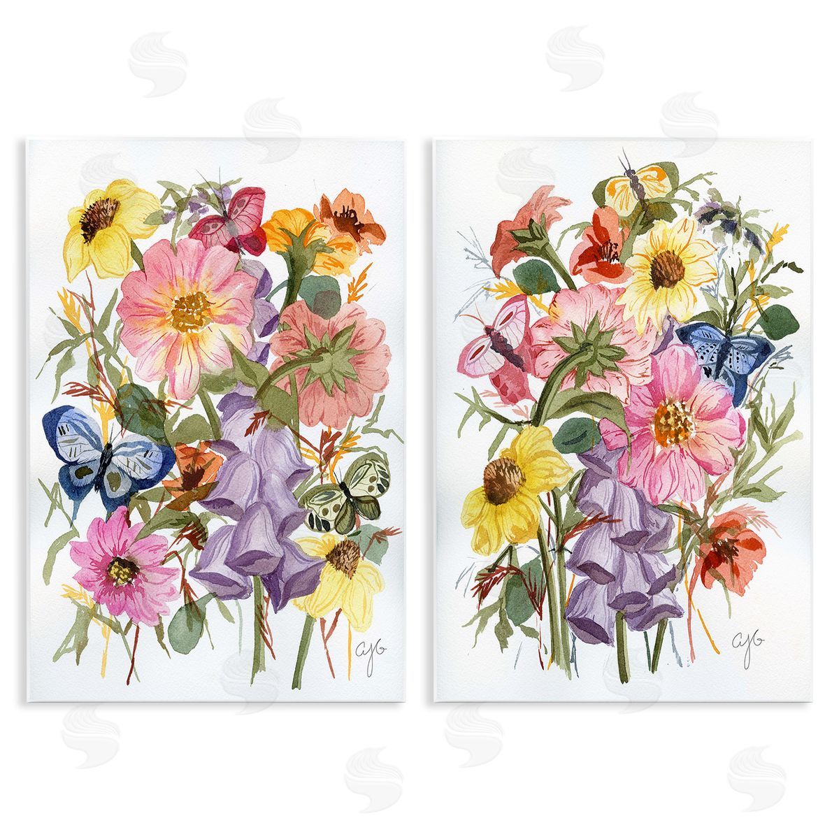Alexandria Gilbert Kincaid Traditional Butterflies & Florals Wooden Wall Plaque Art Print