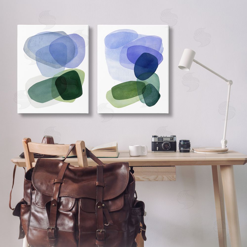 Simone Christen Minimal Oblong Shapes Canvas Wall Art Print in Room