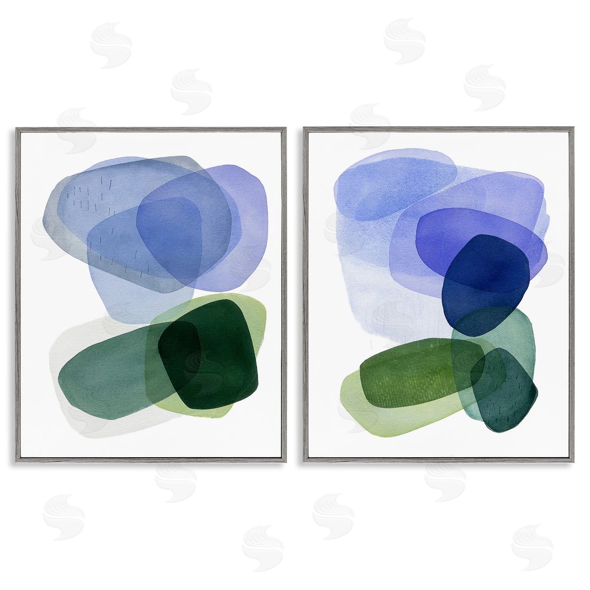Simone Christen Minimal Oblong Shapes Gray Framed Giclee Wall Art Print