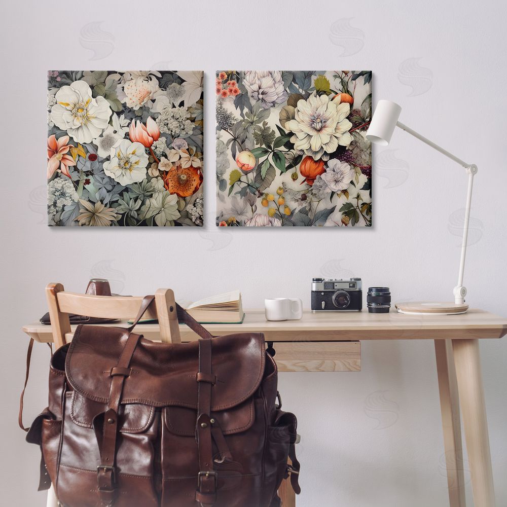 Lazar Studio Vintage Blooms Arrangement Canvas Wall Art Print in Room