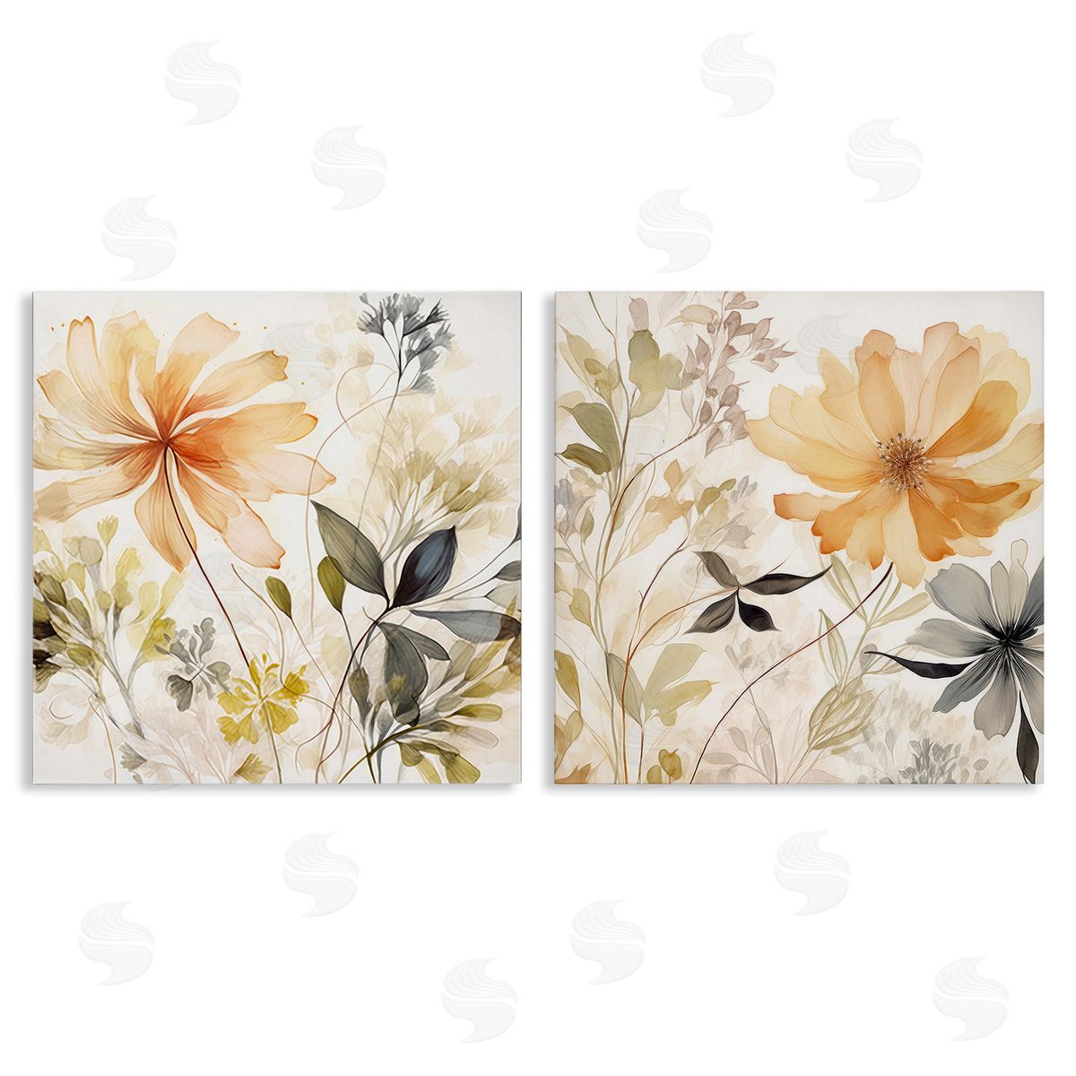 Lazar Studio Muted Cottage Flowers Canvas Wall Art Print