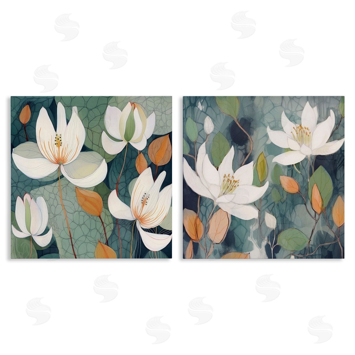 Lazar Studio Patterned Iris Blooms Canvas Wall Art Print