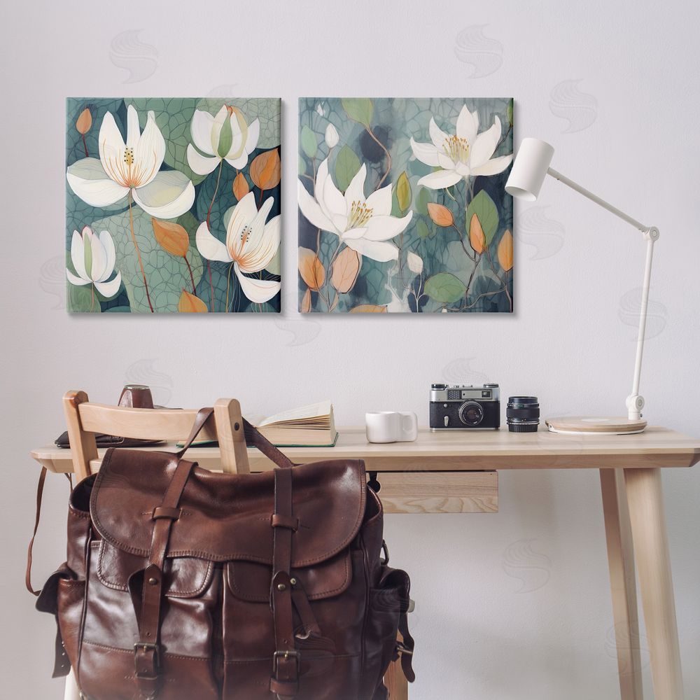 Lazar Studio Patterned Iris Blooms Canvas Wall Art Print in Room