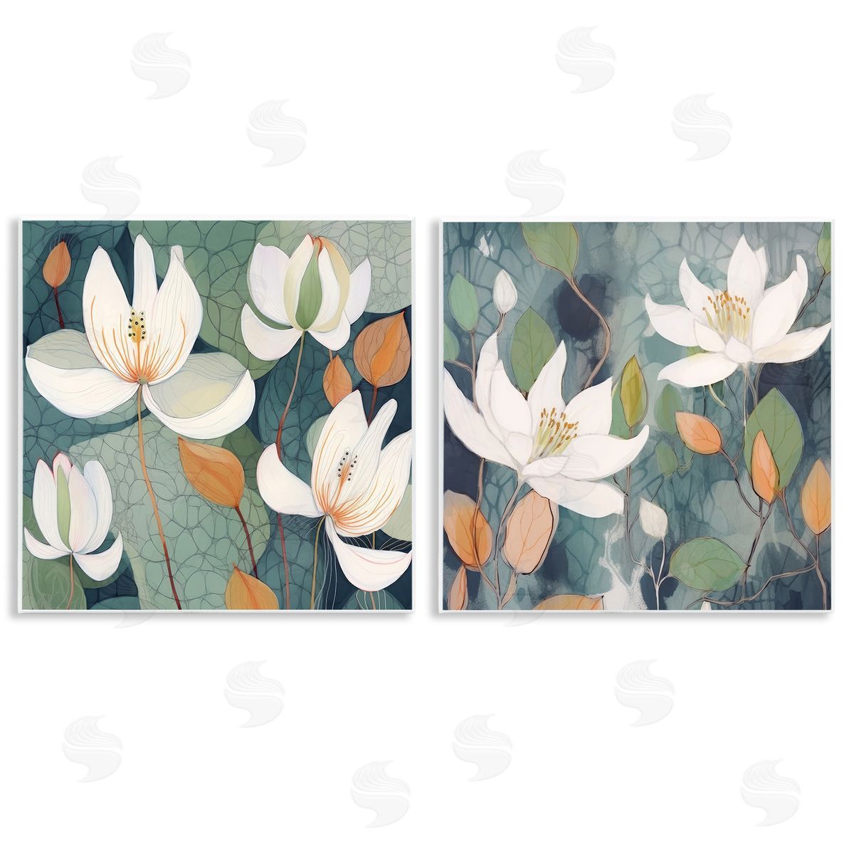 Lazar Studio Patterned Iris Blooms Wooden Wall Plaque Art Print