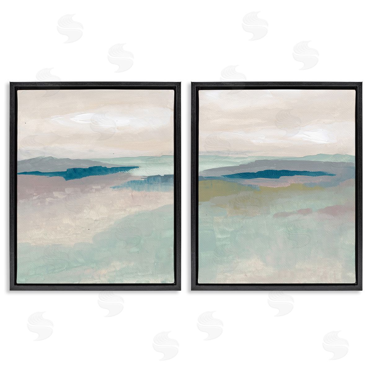 Nikita Jariwala Soft Abstract Terrain Black Floating Frame Canvas Wall Art Print