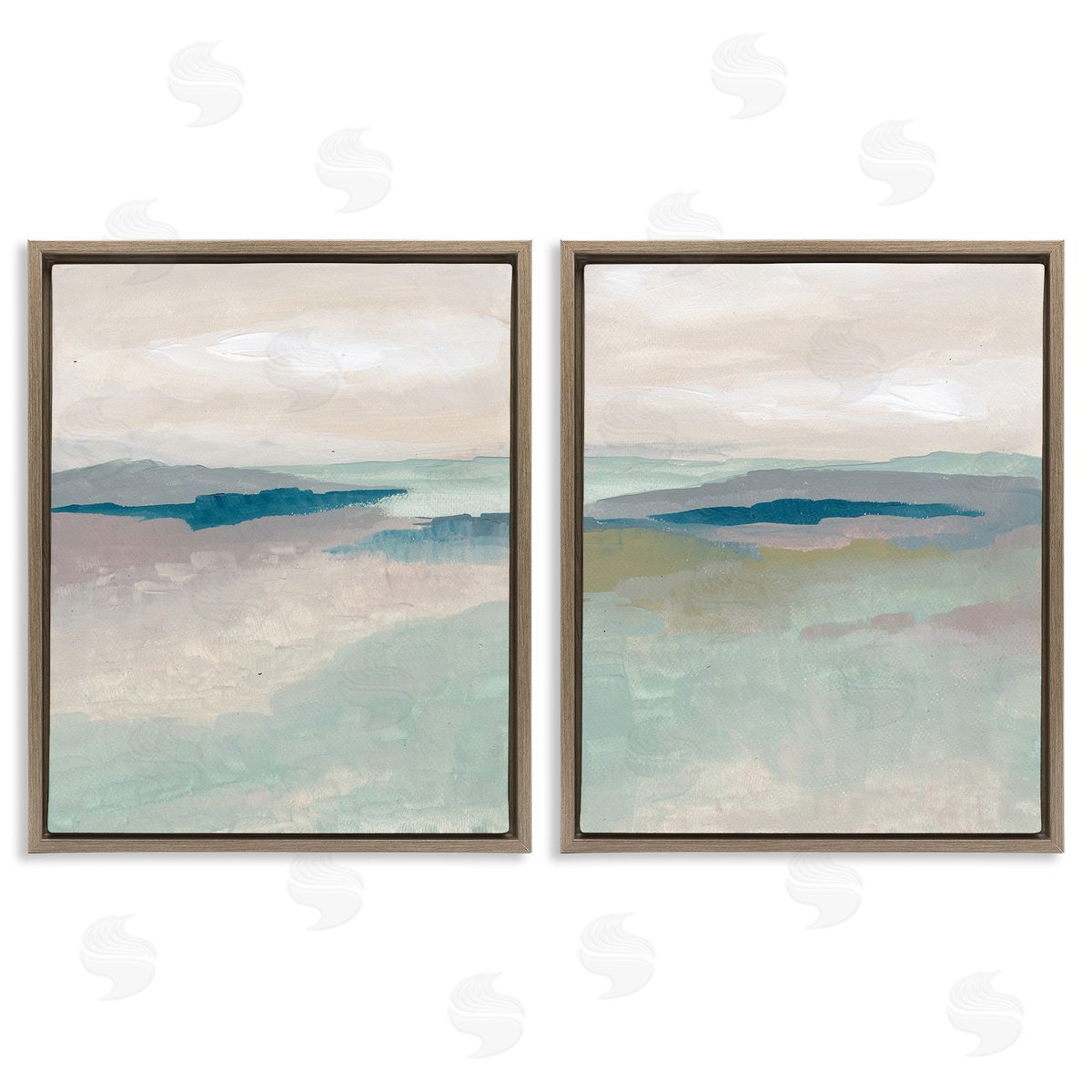 Nikita Jariwala Soft Abstract Terrain Brown Floating Frame Canvas Wall Art Print