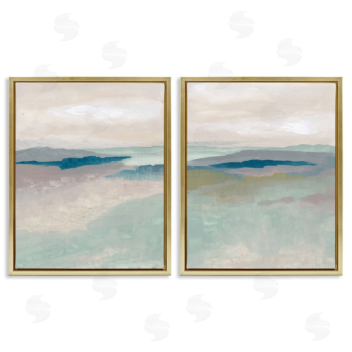 Nikita Jariwala Soft Abstract Terrain Gold Floating Frame Canvas Wall Art Print