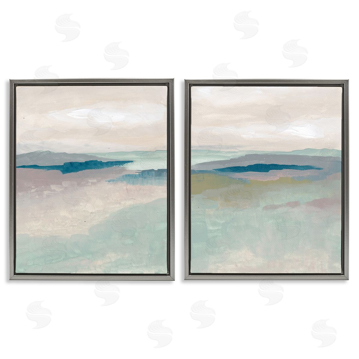 Nikita Jariwala Soft Abstract Terrain Gray Floating Frame Canvas Wall Art Print