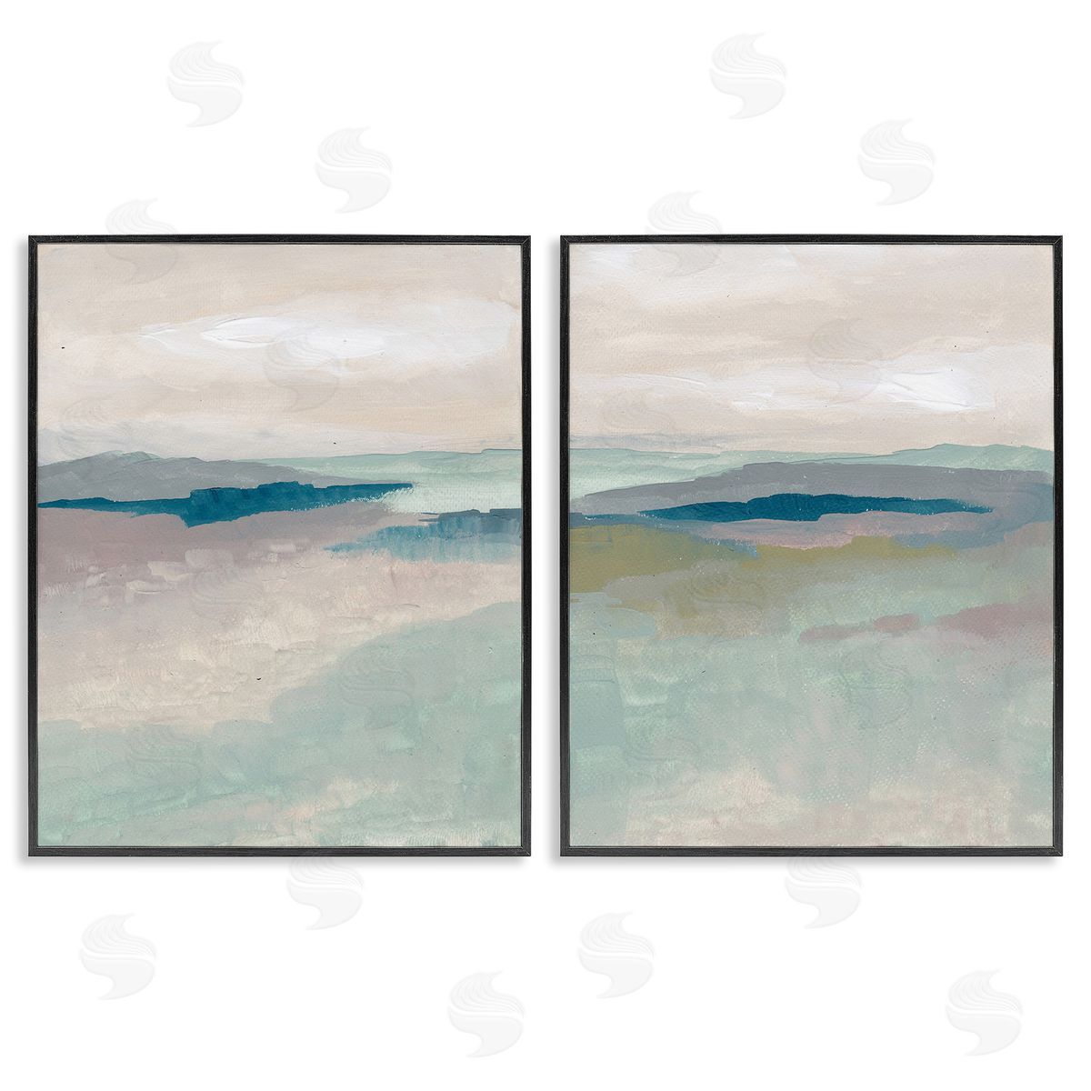 Nikita Jariwala Soft Abstract Terrain Black Framed Giclee Wall Art Print