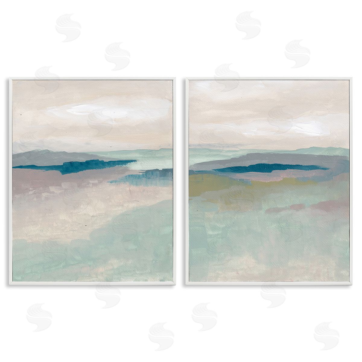 Nikita Jariwala Soft Abstract Terrain White Framed Giclee Wall Art Print