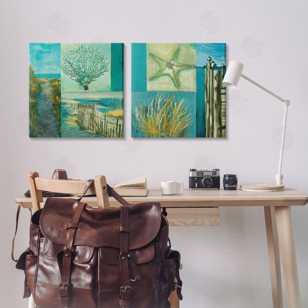Liz Jardine Maritime Summer Collage Canvas Wall Art Print in Room