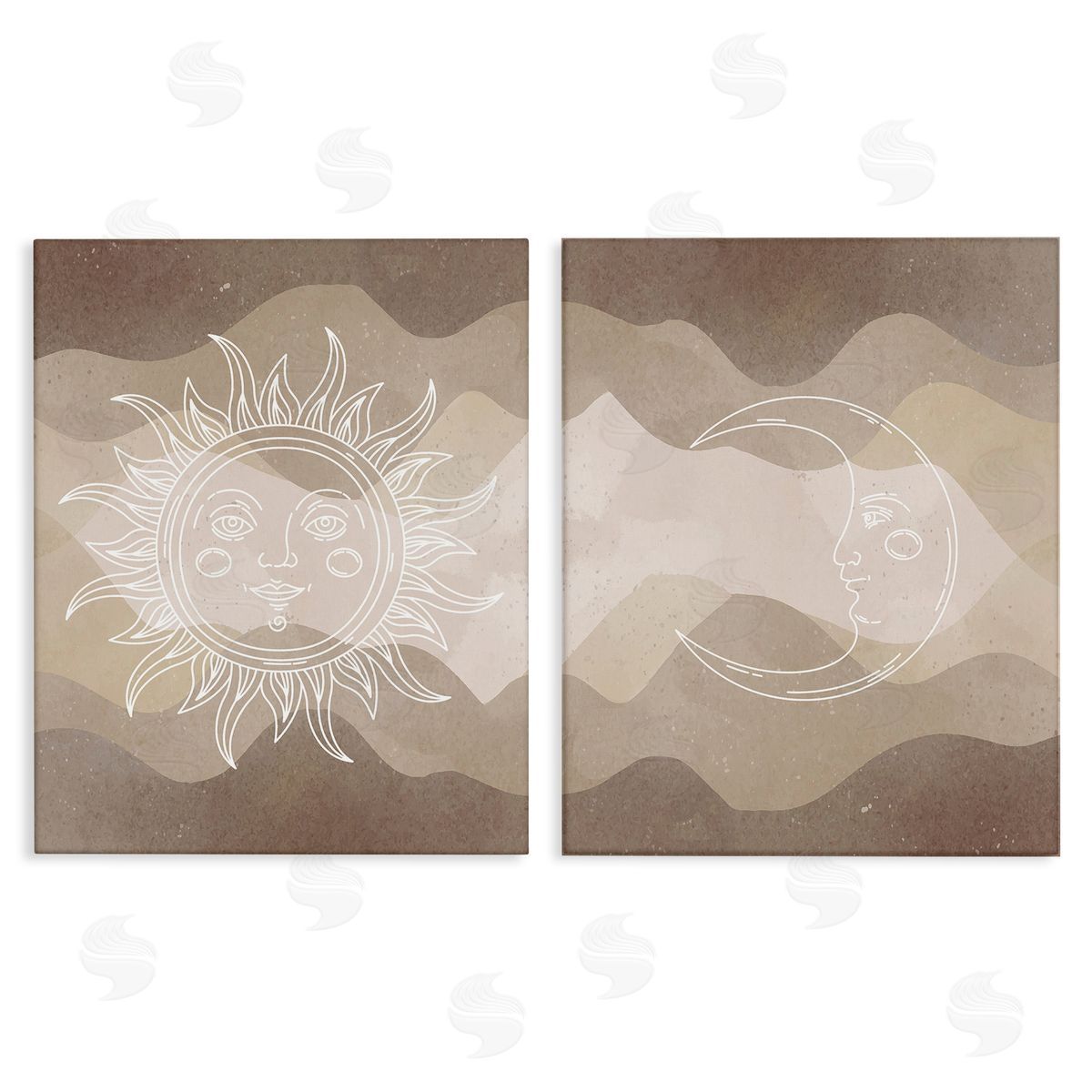 Stupell Studio Astral Boho Sun & Moon Canvas Wall Art Print