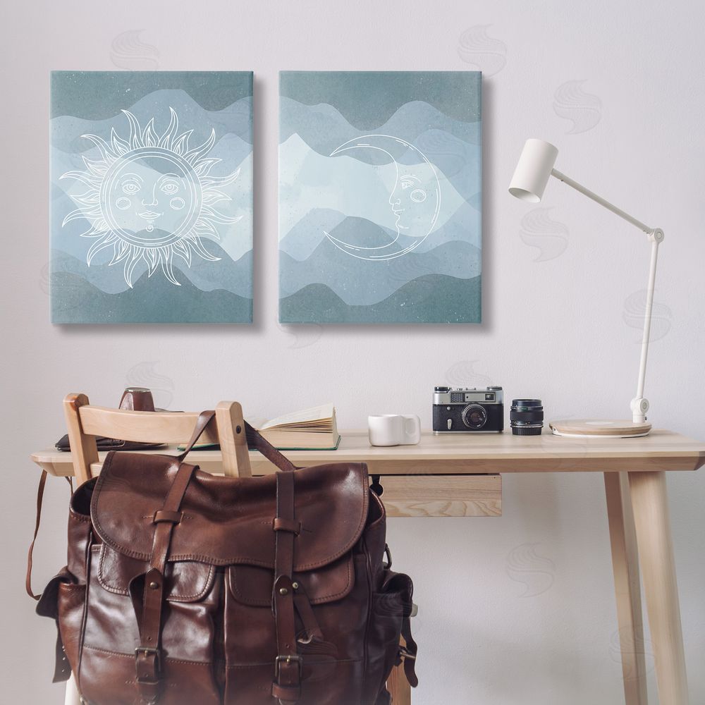 Stupell Studio Celestial Sun & Moon Canvas Wall Art Print in Room