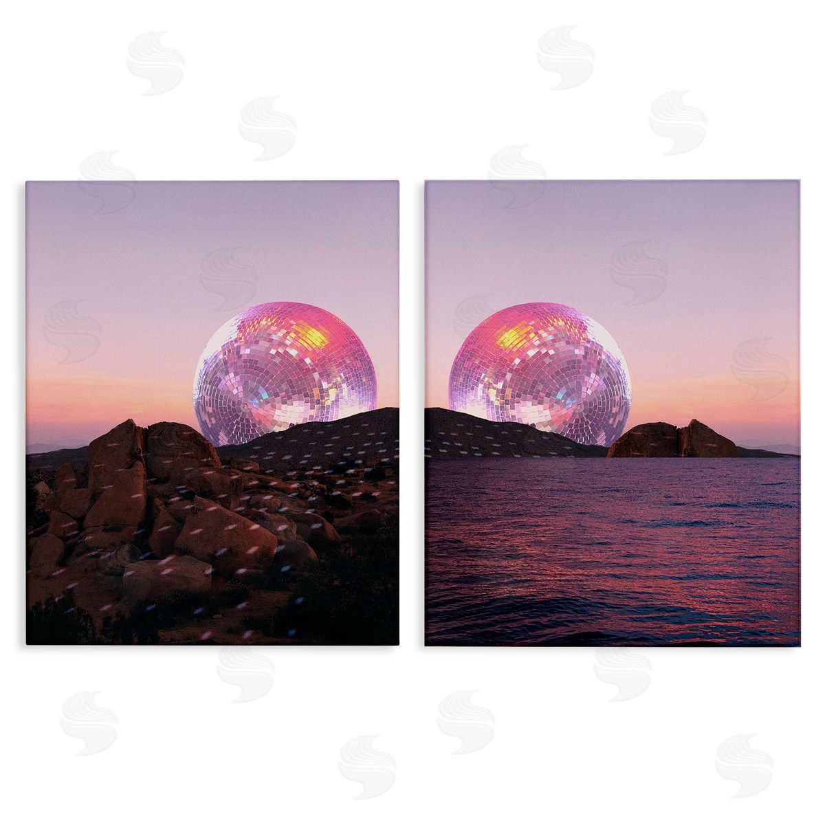 Stupell Studio Surreal Disco Ball Landscape Canvas Wall Art Print
