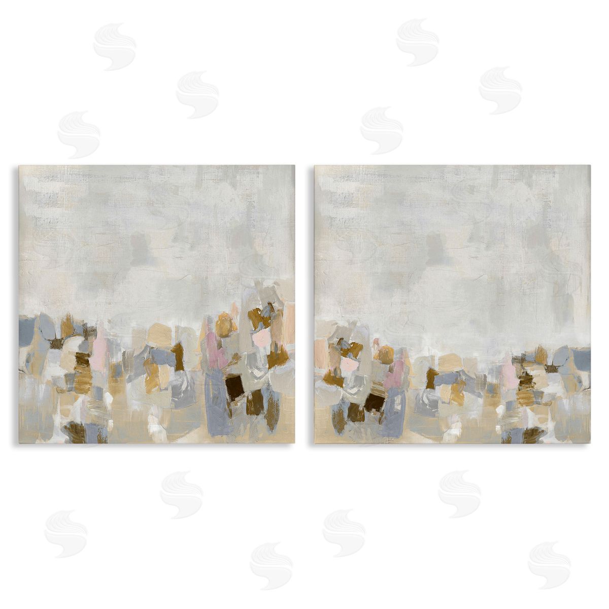 Rachel Springer Neutral Geometric Horizon Canvas Wall Art Print