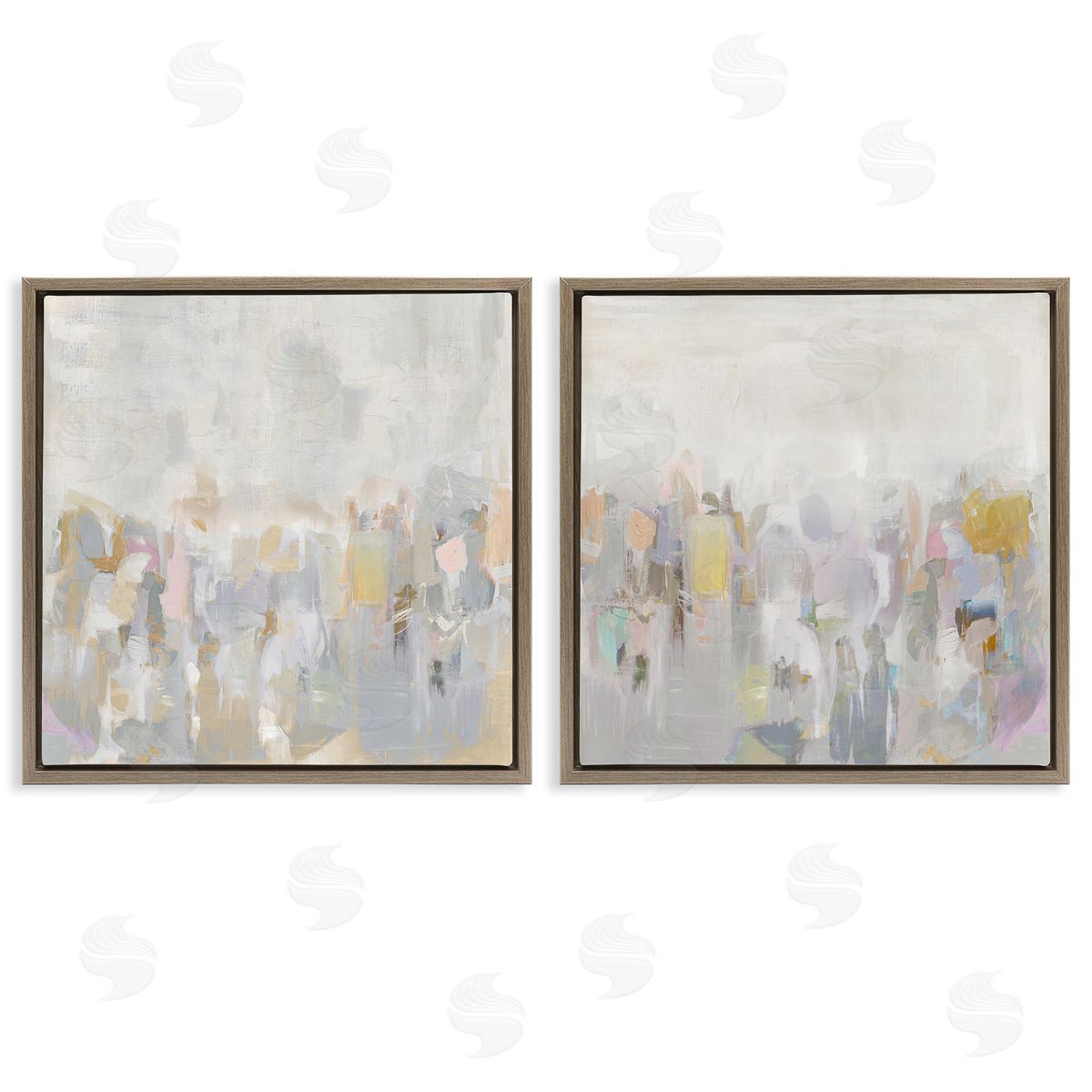 Rachel Springer Subtle Neutral Abstraction Brown Floating Frame Canvas Wall Art Print