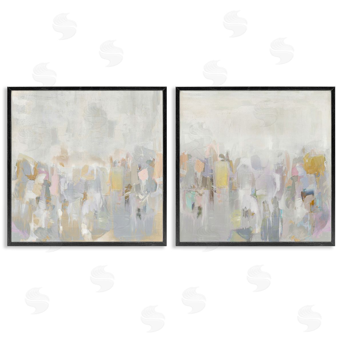 Rachel Springer Subtle Neutral Abstraction Black Framed Giclee Wall Art Print