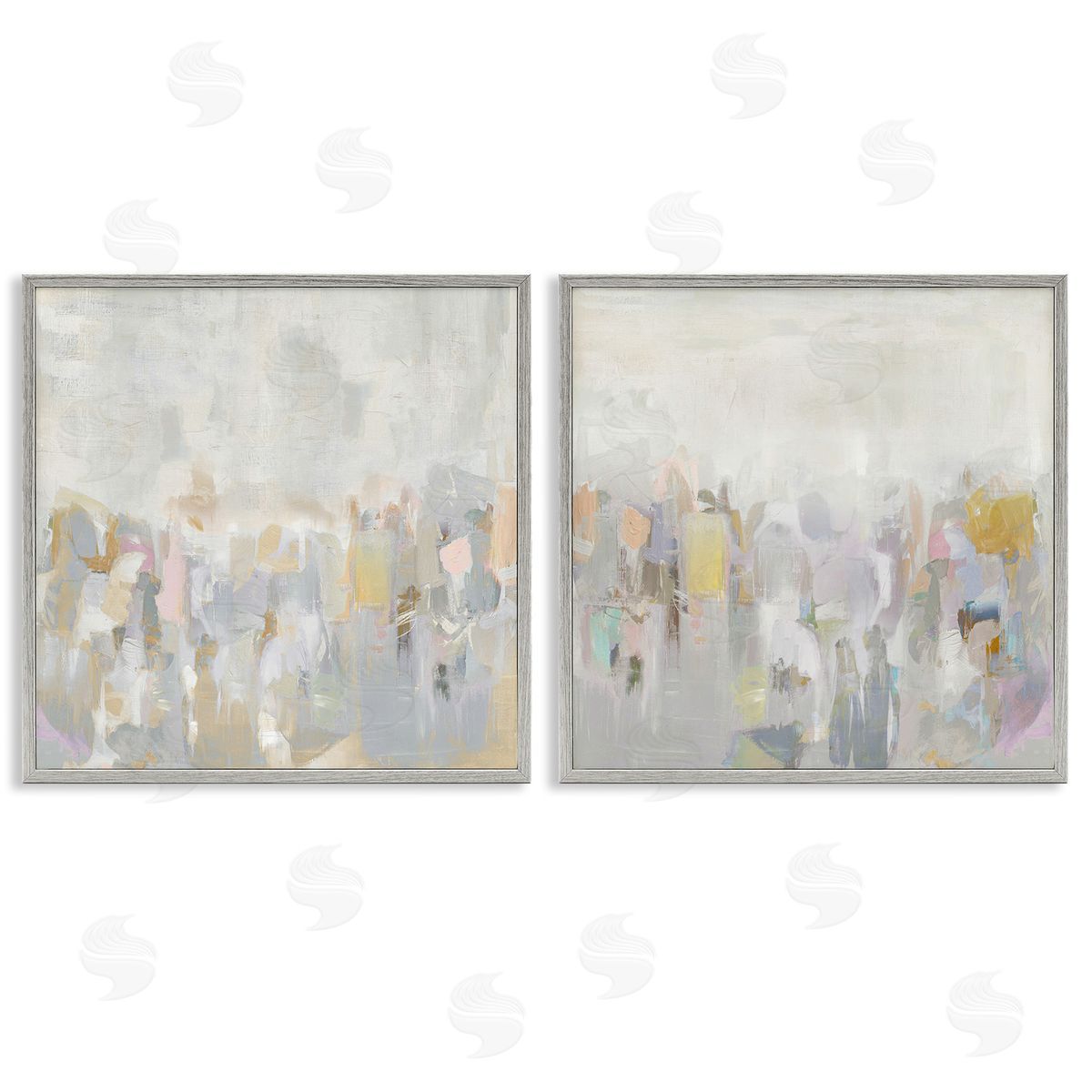 Rachel Springer Subtle Neutral Abstraction Gray Framed Giclee Wall Art Print