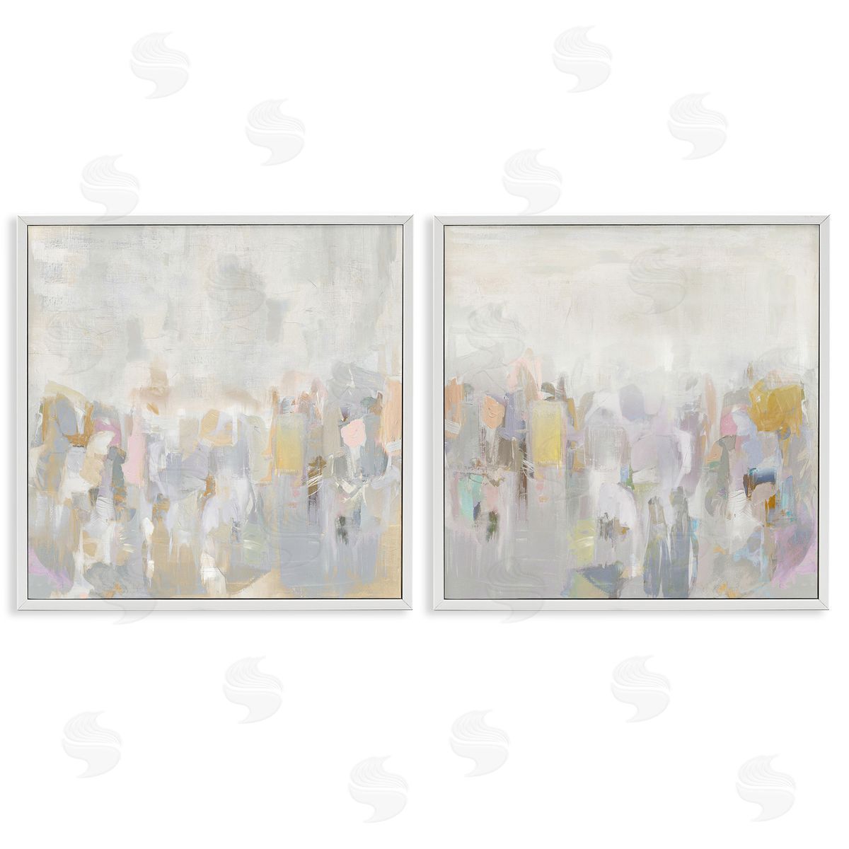Rachel Springer Subtle Neutral Abstraction White Framed Giclee Wall Art Print
