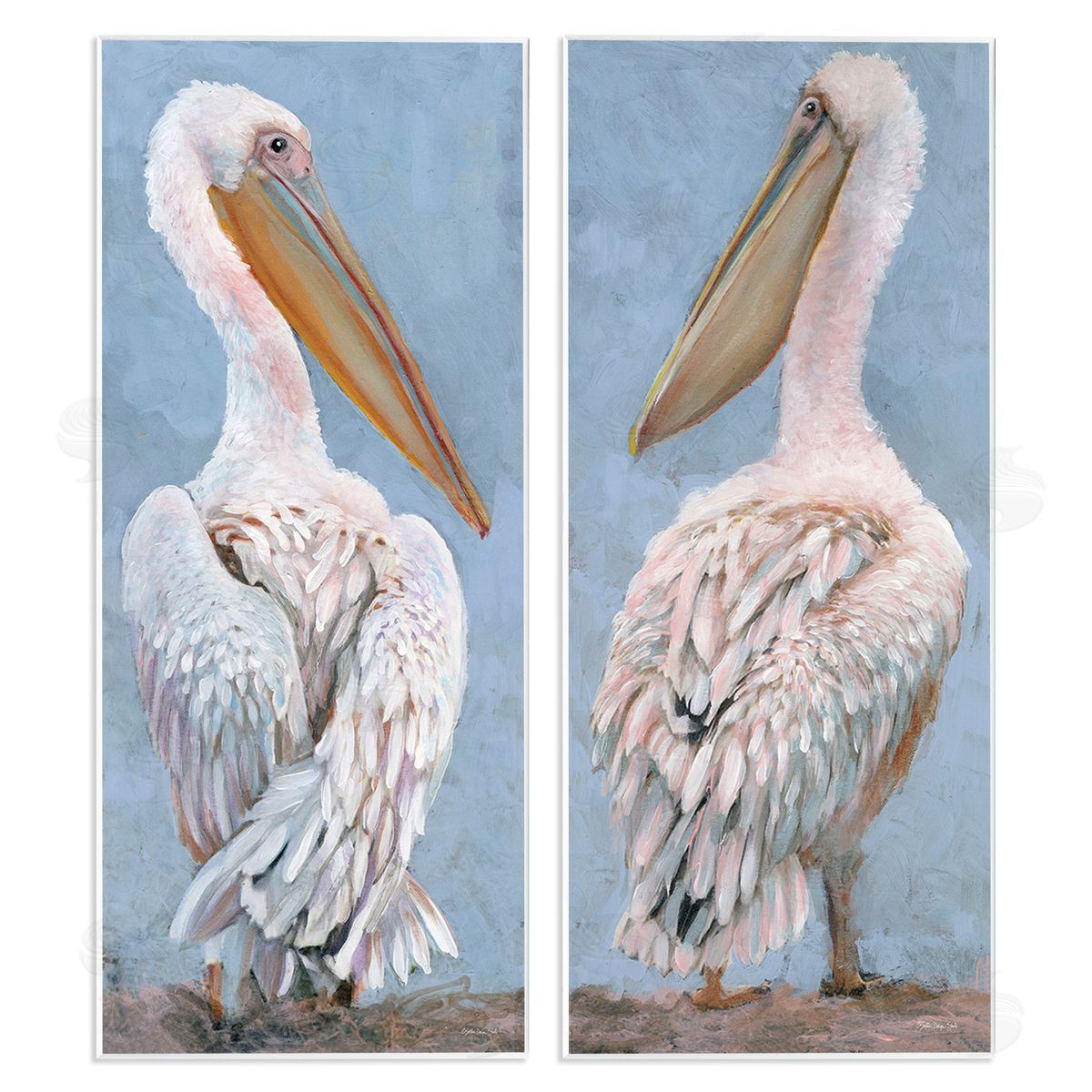 Stellar Design Studio Classic Pelicans Gazing Wooden Wall Plaque Art Print