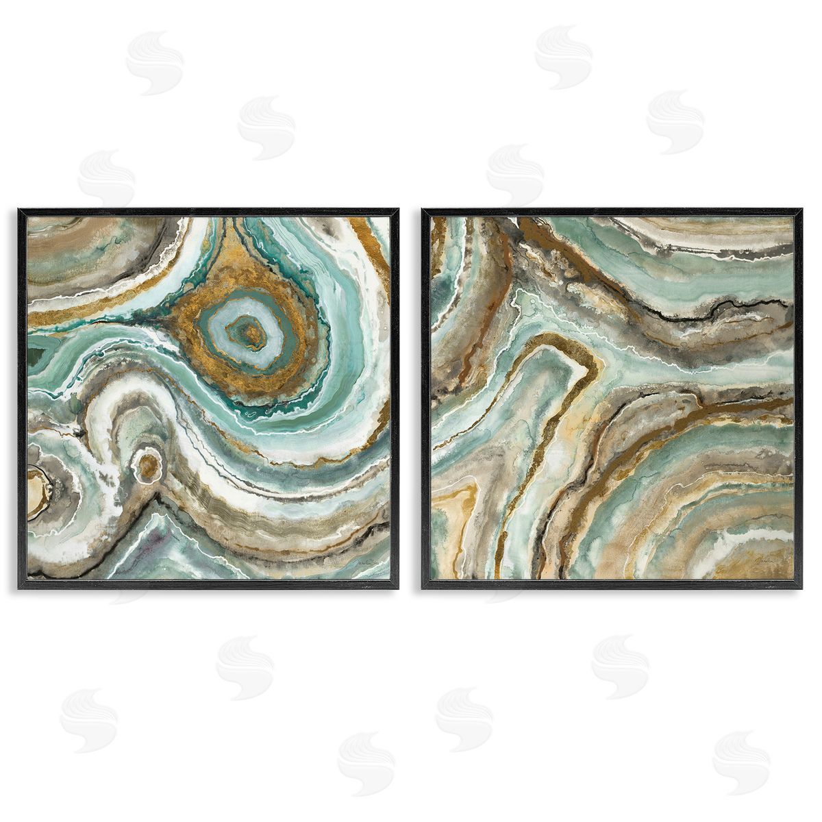 Liz Jardine Swirling Agate Pattern Black Framed Giclee Wall Art Print