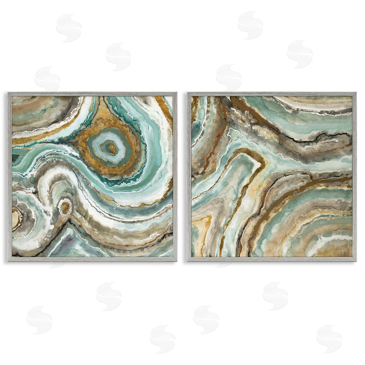 Liz Jardine Swirling Agate Pattern Gray Framed Giclee Wall Art Print