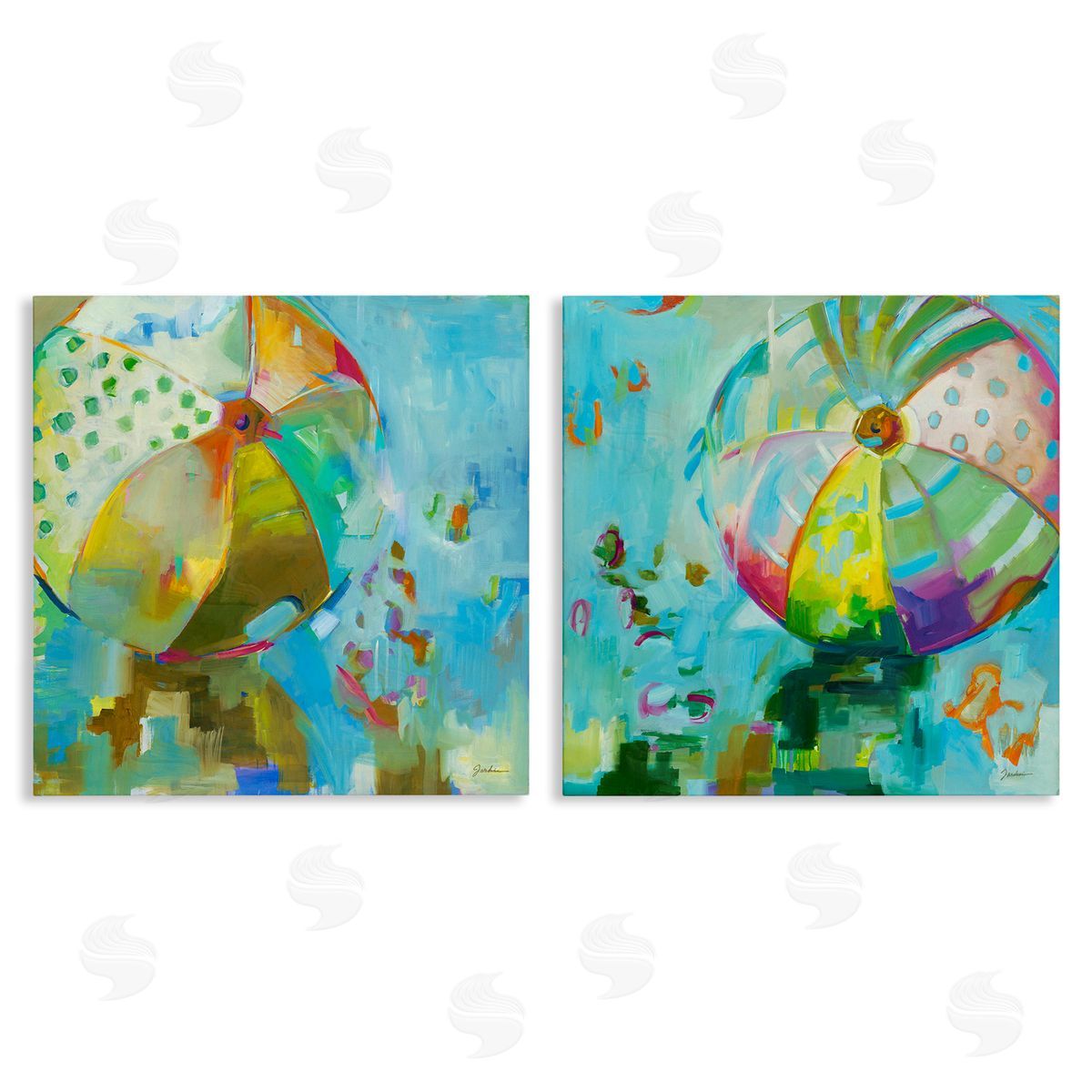 Liz Jardine Abstract Beach Balls Canvas Wall Art Print