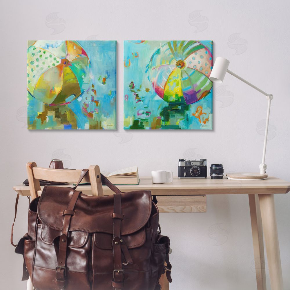 Liz Jardine Abstract Beach Balls Canvas Wall Art Print in Room