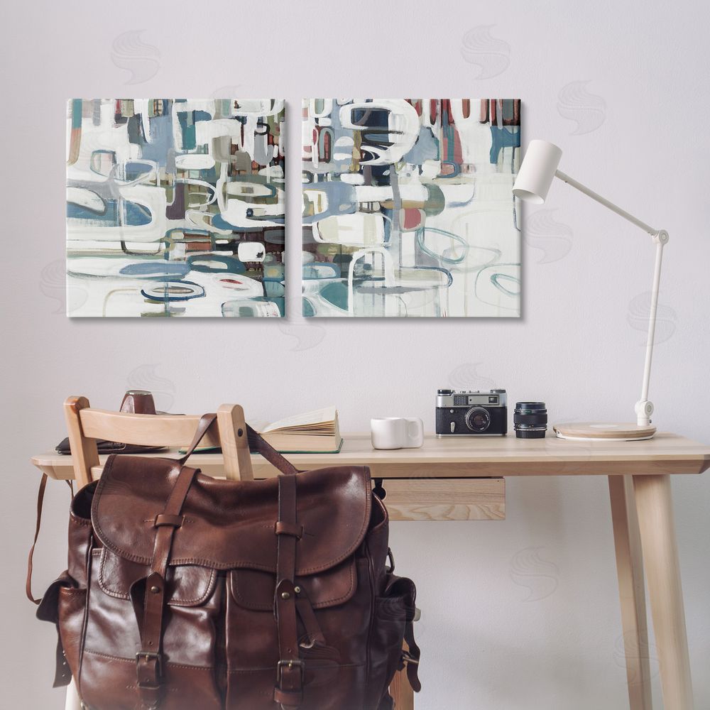 Lisa Ridgers Chaotic Intertwining Shapes Canvas Wall Art Print in Room