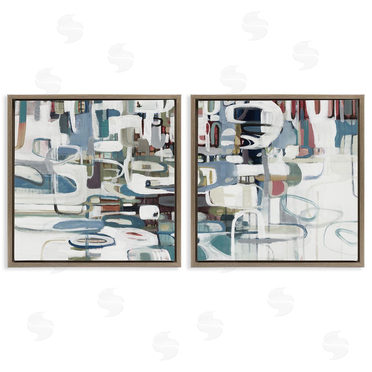 Lisa Ridgers Chaotic Intertwining Shapes Brown Floating Frame Canvas Wall Art Print