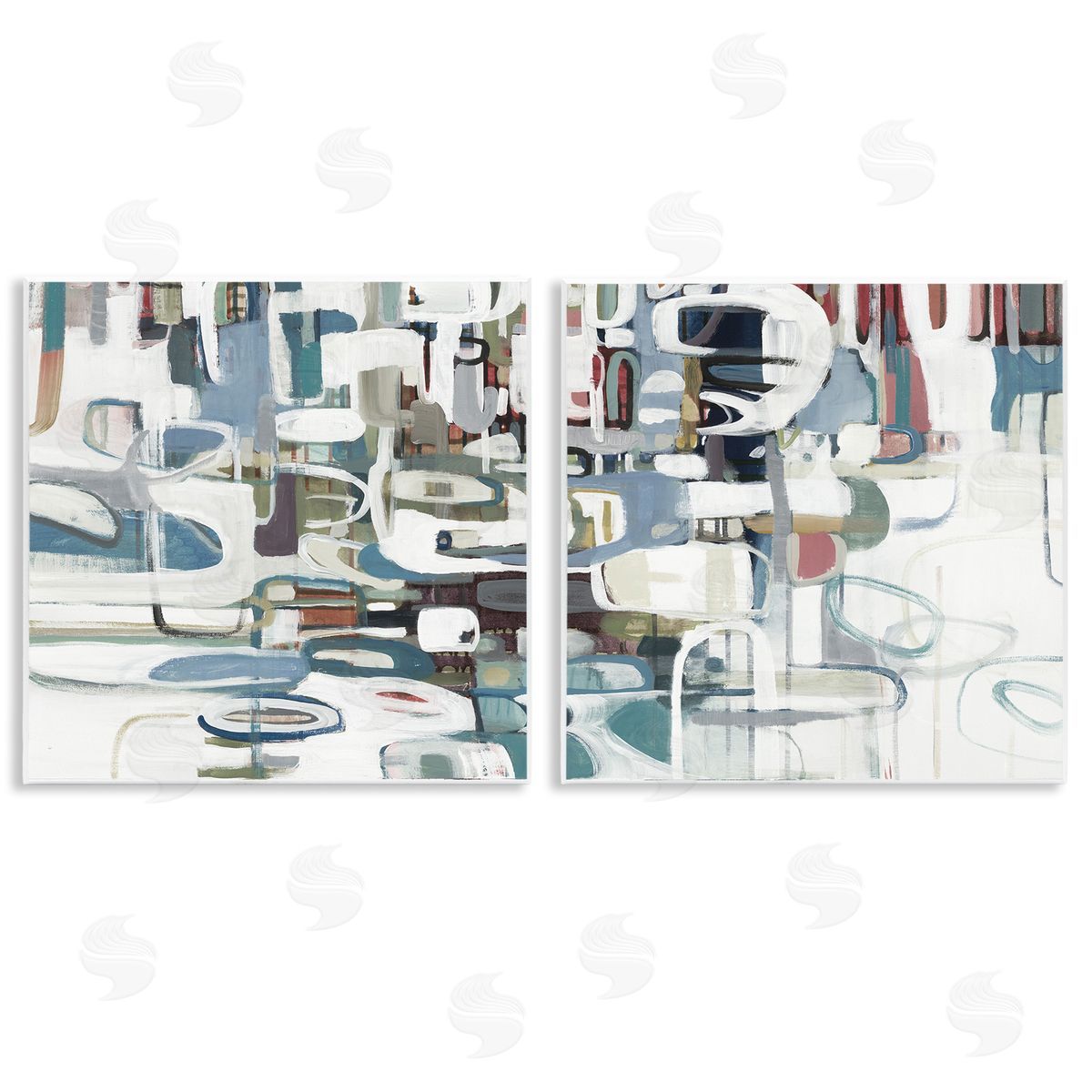 Lisa Ridgers Chaotic Intertwining Shapes Wooden Wall Plaque Art Print
