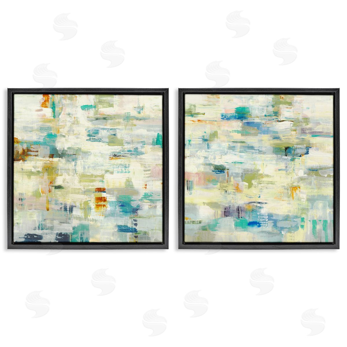 Lisa Ridgers Complex Patterned Abstraction Black Floating Frame Canvas Wall Art Print