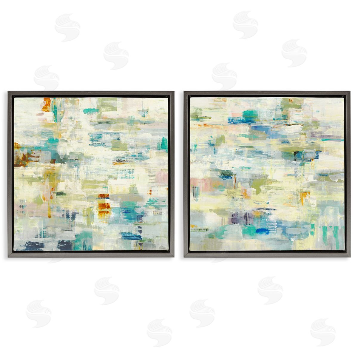 Lisa Ridgers Complex Patterned Abstraction Gray Floating Frame Canvas Wall Art Print
