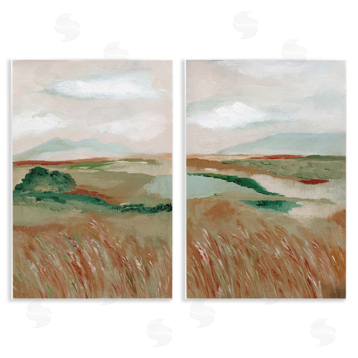 Nikita Jariwala Windblown Reeds Landscape Wooden Wall Plaque Art Print