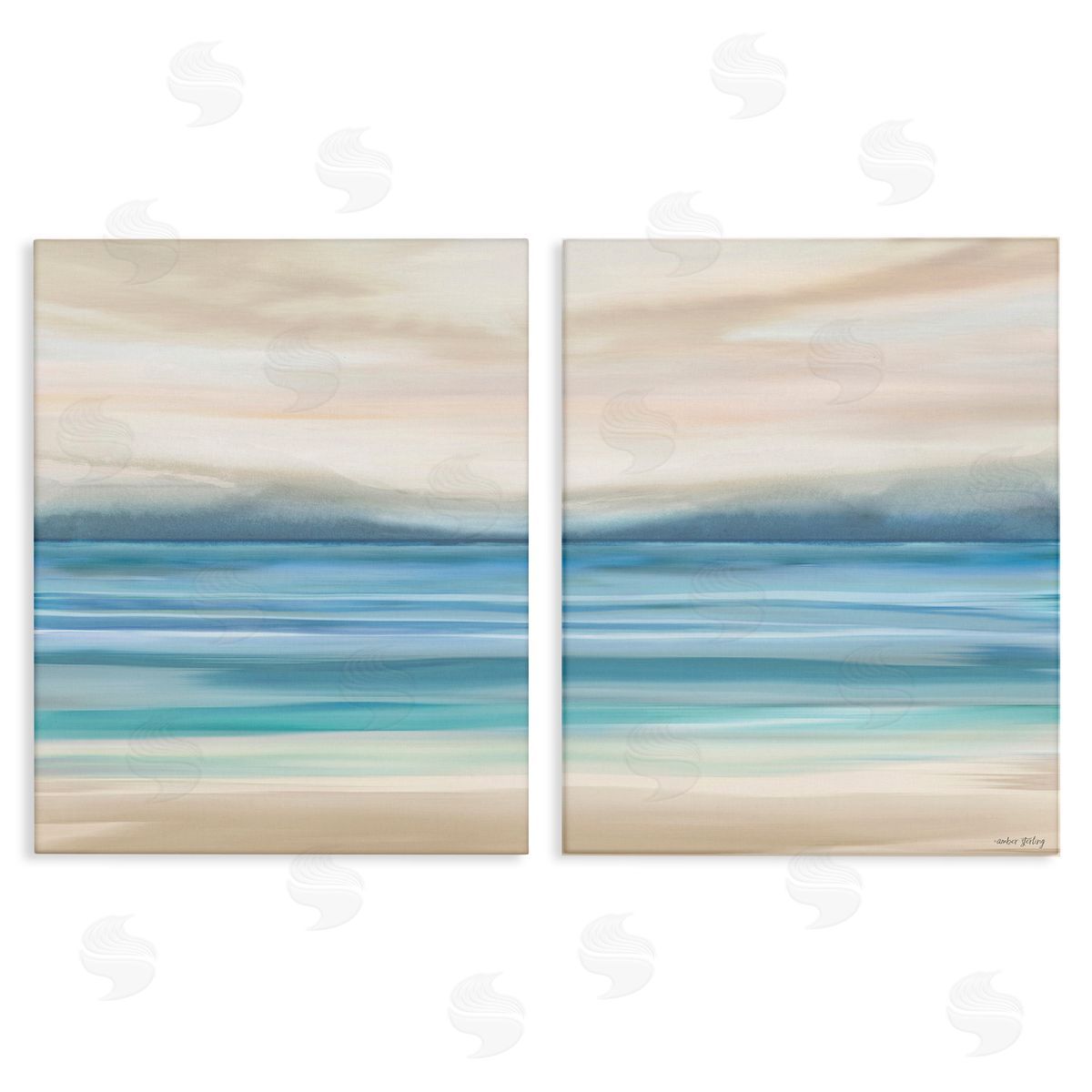 Amber Sterling Subtle Beach Seascape Canvas Wall Art Print