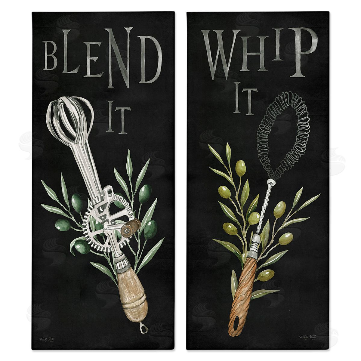 Cindy Jacobs Vintage Utensil Phrases Canvas Wall Art Print