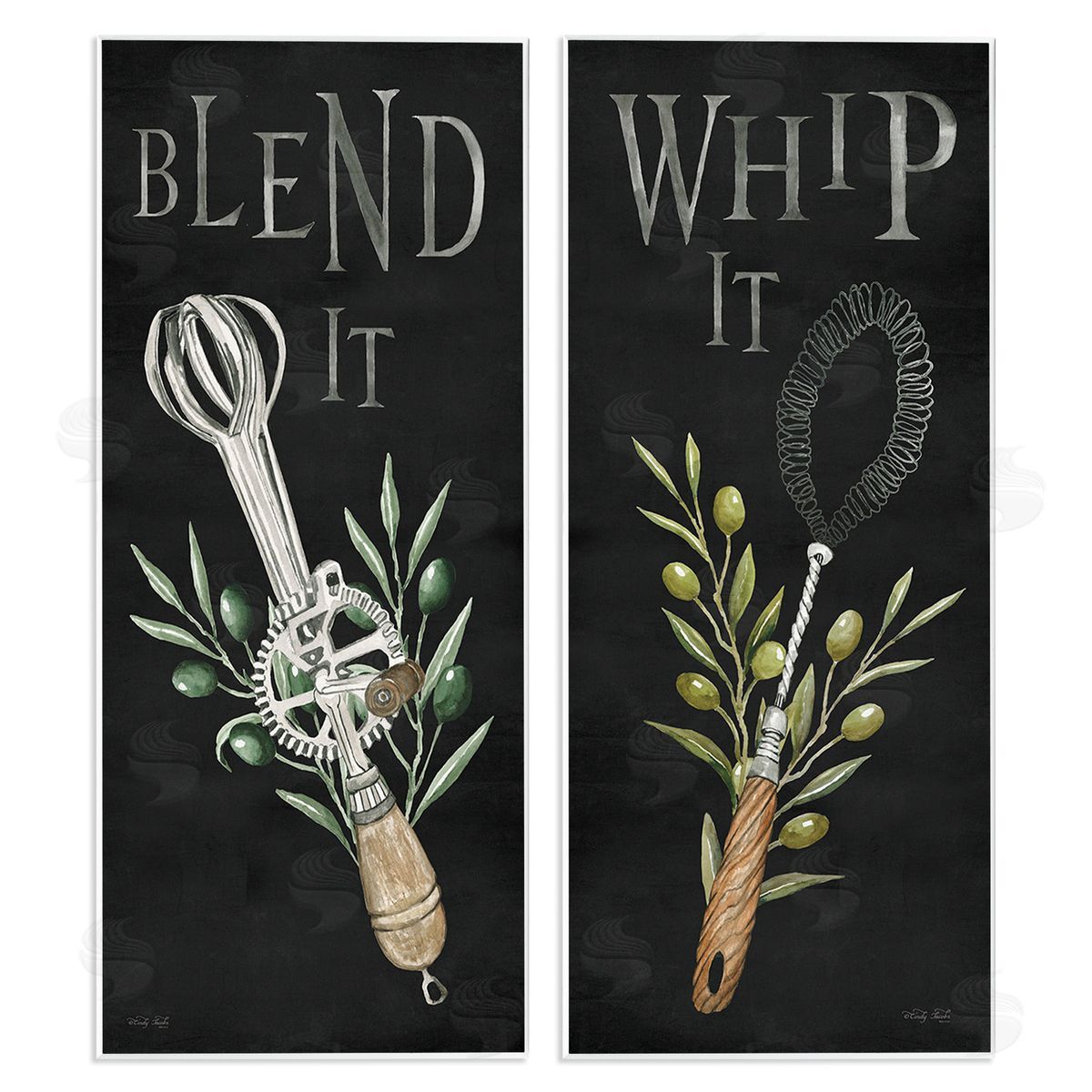 Cindy Jacobs Vintage Utensil Phrases Wooden Wall Plaque Art Print
